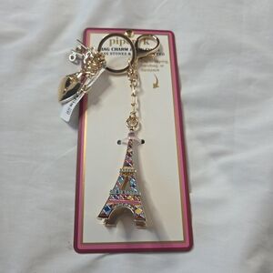 Paris Eiffel Tower Keychain - Gold and Multicolor Piper K